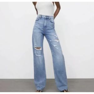 Zara 90s High Rise Full Length Jeans